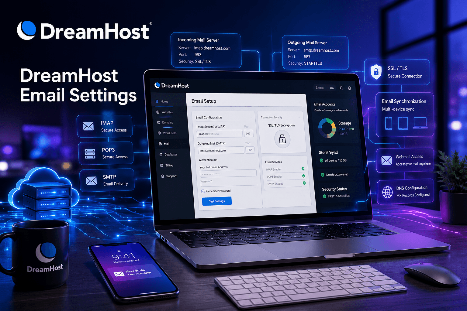 Dreamhost Email Settings